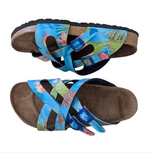 Birkenstock Birkis Lagoon/Tropical Fish Print Sandals
